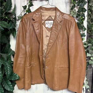Remy Leather Tan Trench Coat